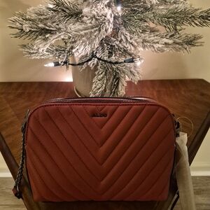 New Aldo Cherry Quilted Crossbody Bag